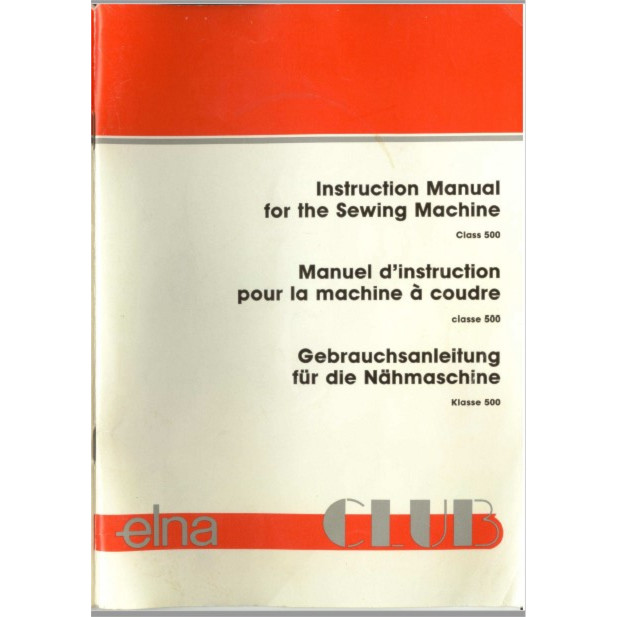 Elna Club 500 Instruction Manual PDF Download