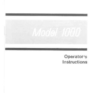 Instruction Manual - Elna 1000 (Swiss) Front-Page