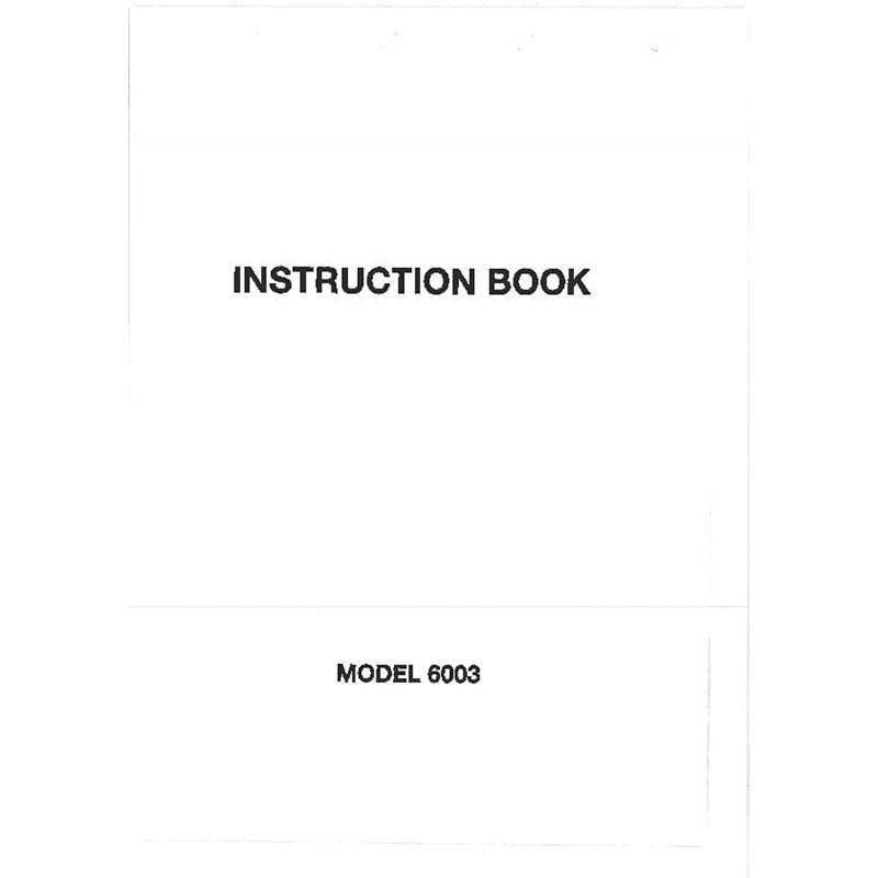 Instruction Manual - Elna 6003 Front-Page