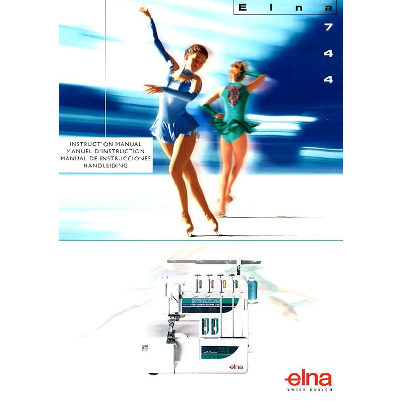 Instruction Manual - Elna 744 Overlocker Front-Page