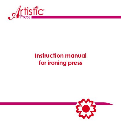Instruction Manual - ElnaPress Artistic Press Front-Page