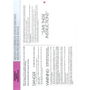 Instruction Manual - Elna PRO 900DCX Front-Page