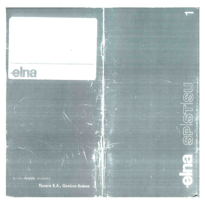 Instruction Manual - Elna SP_ST_SU (Swiss) Front-Page