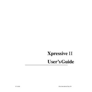 Instruction Manual - Elna Xpressive II Front-Page
